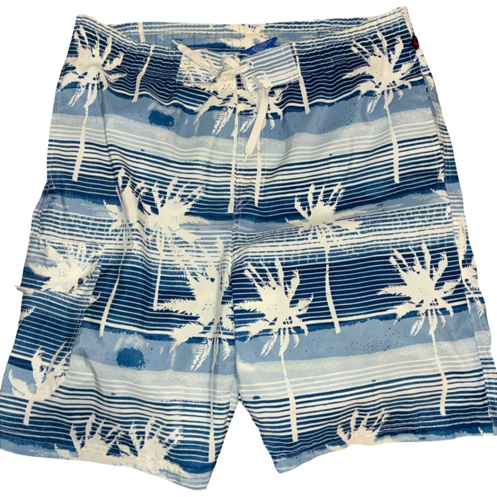 Sz.L*NWOT*NBN Gear*Blue/White Board shorts/Trunks--Inner Lining--Pockets